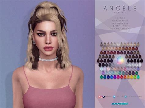 Angèle Hairstyle The Sims 4 Download Simsdomination In 2021 Sims