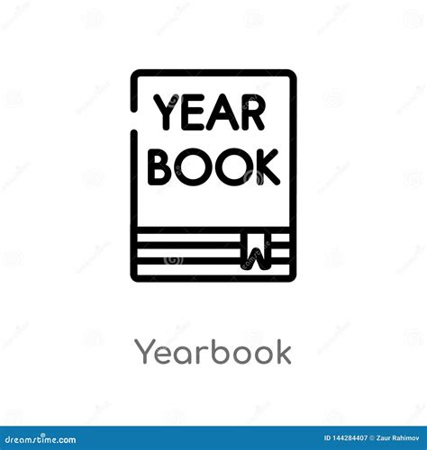 Outline Yearbook Vector Icon Isolated Black Simple Line Element