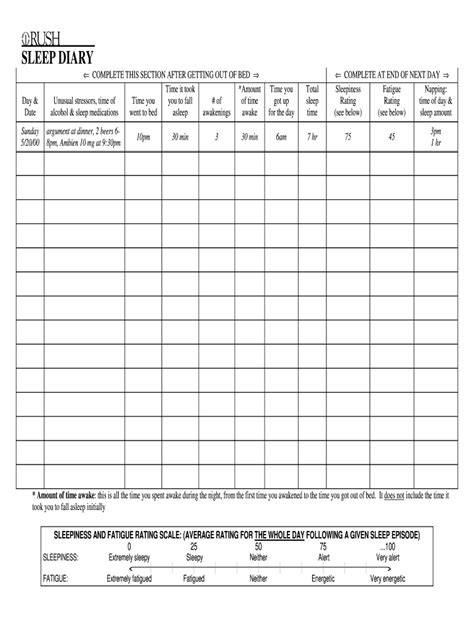 Sleep Diary Template Word Complete With Ease Airslate Signnow