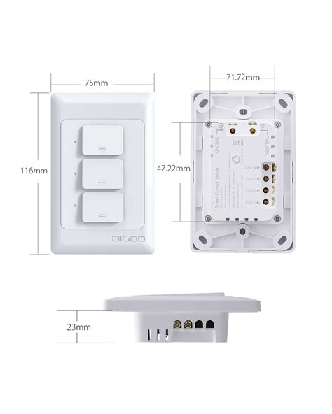 Digoo dg-s811 ac100v-250v 600w 1/2/3 gang smart wifi wall ...