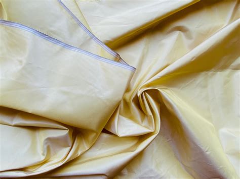 Sample Swatch Designer 100 Silk Taffeta Solid Butter Yellow Fabric