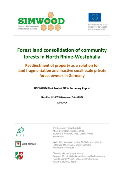 Pdf Forest Land Consolidation Of Community Forests In North Rhine