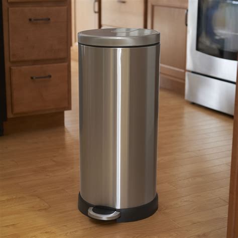 Household Essentials 8 Gallon Stainless Steel Concord Round Step Trash