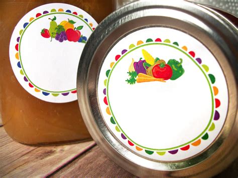 Fun Fruit Or Veggies Canning Labels Vegetable And Jam Mason Jar Labels