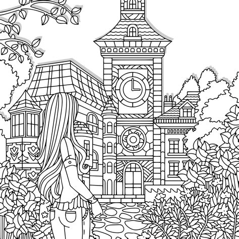 Tower of babel coloring pages are a fun way for kids of all ages to develop creativity, focus, motor skills and color recognition. Clock tower zentangle | Coloring books, Free coloring ...