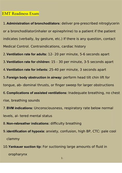 EMT Readiness Exam (2023 / 2024) Questions and Answers Latest (Verified