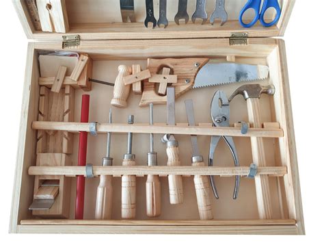 Großer Werkzeugkoffer Deluxe Für Kinder Holzkoffer Hammer Säge Ab 8 Jahre Ebay