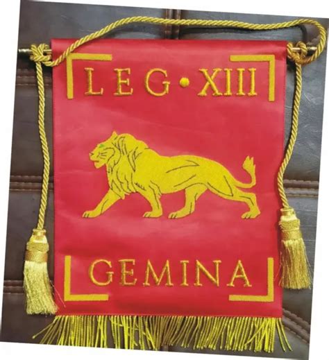 ROMAN ARMY CAESAR War Battle Legion Gemina Banner Flag Rome Eagle