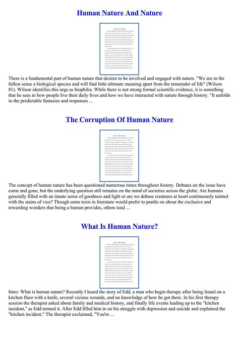 Human Nature Essay By Claudia Ross Issuu