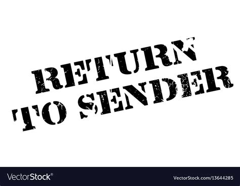 Return To Sender Rubber Stamp Royalty Free Vector Image