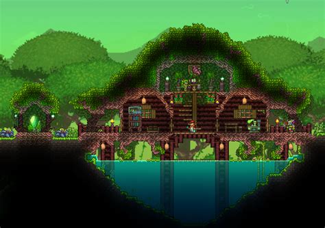 My 14 Jungle House I Pretty Satisfied The Pylon I Build Terraria