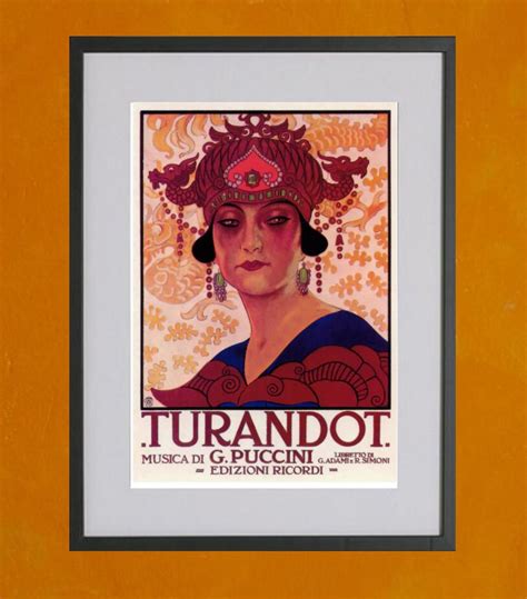 Turandot By Puccini Performance Poster 1926 85x11 Poster Etsy