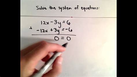 Linear System Of Equations With Infinitely Many Solutions Youtube