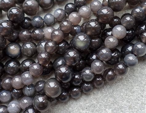 6mm 8mm Natural Ice Obsidian Stone Beads Round Beads 10 Pcs Etsy