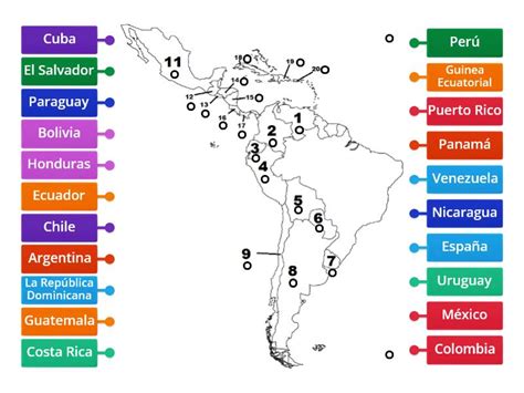 Connections Los Países Hispanohablantes Labelled Diagram
