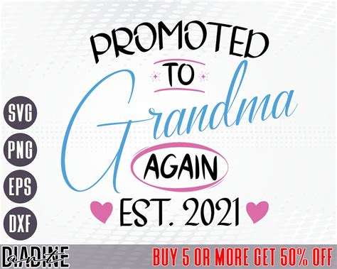 Granny SVG Promoted To Grandma Again SVG Nana Tee Pregnancy Etsy