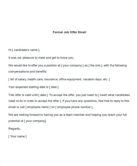 job offer email 7 examples format how to write pdf