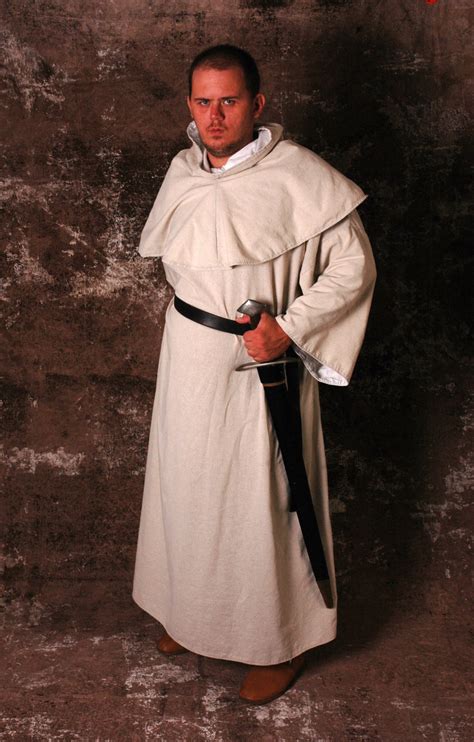 Men S Medieval Monk S Robe And Hood Off White Osnenberg Etsy