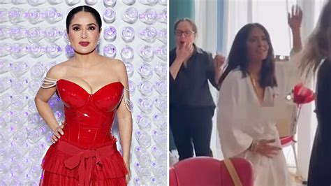 Salma Hayek Flashes Naked Body Accidentally During Cheeky Dance Ny