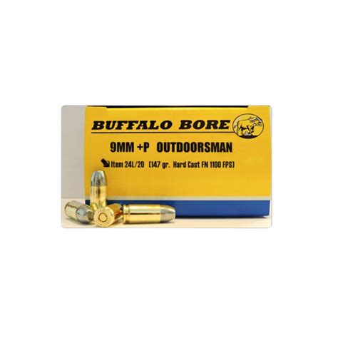 Buffalo Bore Ammunition Ammunition 9mm Luger P 124 Gr Jhp 20 Bx 12 Cs