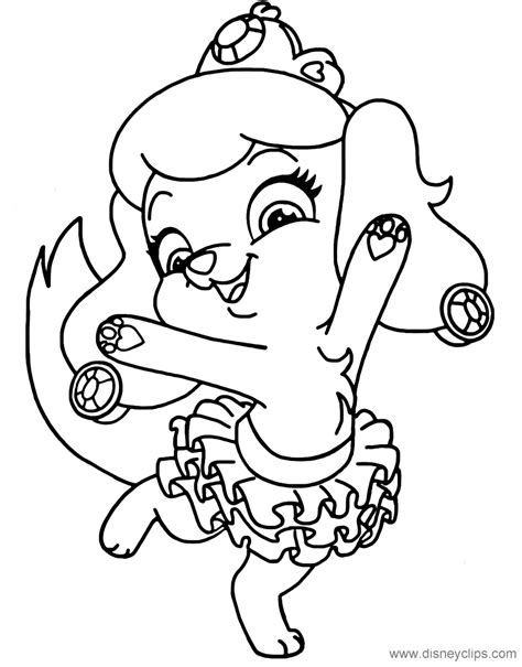 Pumpkin (cinderella's puppy), berry (snow white's bunny), bayou (tiana's pony), treasure the first story about each pet is the story of how they come to live with the princesses and the second story is a tale of their adventures once they. Palace Pets Coloring Pages | Disneyclips.com