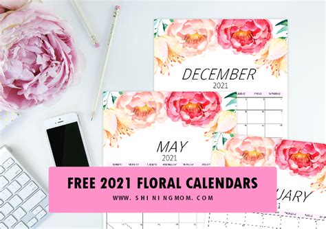 Free Calendar 2021 In Gorgeous Florals With Notes Laptrinhx News