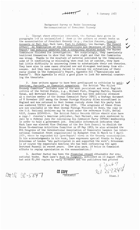 Cia Document 1035 960 Countering Criticism Of The Warren