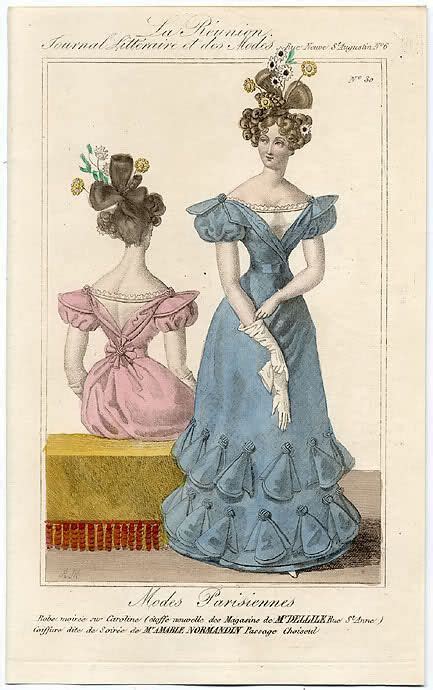 Oldrags Evening Dress 1827 France La Reunion 1800s Fashion 19th