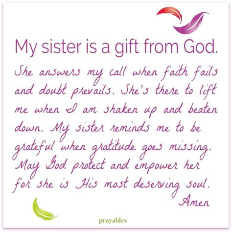 Prayer For My Sister Quotes Inspiration