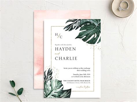 Invitations And Announcements Tropical Island Wedding Invitation