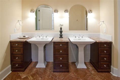 Before installing a pedestal sink, consider whether you will need to also remodel or repair the floor in your bathroom. 20 Captivating Bathrooms with Square Sinks (GREAT PHOTOS)