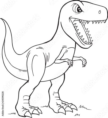 Poster Tyrannosaurus Rex Dinosaur Kleurplaat Vector Illustratie Art