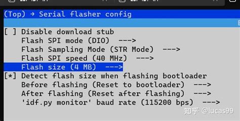 Change The Flash Size In Menuconfig Under The Serial Flasher Config