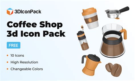 Free Coffee Shop 3d Icon Pack 3diconpack Figma