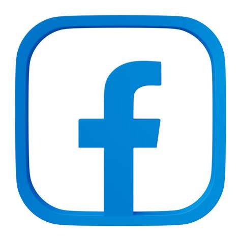 3d Render Facebook Logo Icon Isolated On Transparent Background