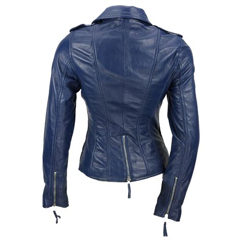 Quick & easy to get these leather jackets women blue at discounted prices online you need from shippers and suppliers in china. Ladies Womens Tan Blue Real Leather Fitted Vintage Biker ...