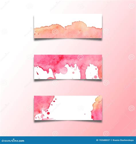 Set Of Abstract Header Banners With Watercolors Stains Eps10 Vector
