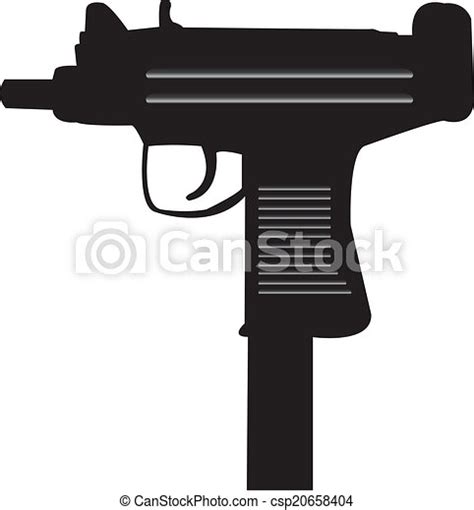 Uzi Gun This Is A Vector Illustration Of An Uzi Machine Gun Canstock