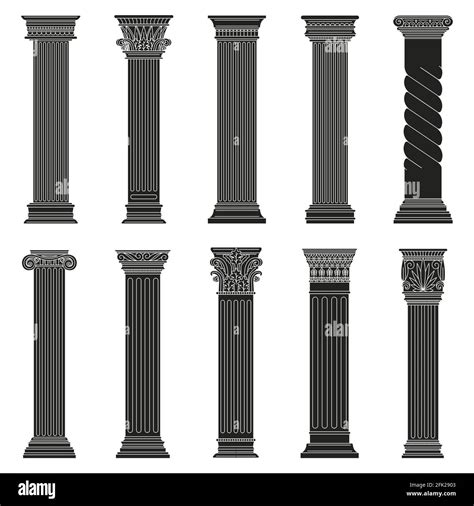 Greek Ancient Columns Classic Roman And Greek Architectural Stone