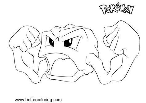 Pokemon Geodude Coloring Page Sketch Coloring Page