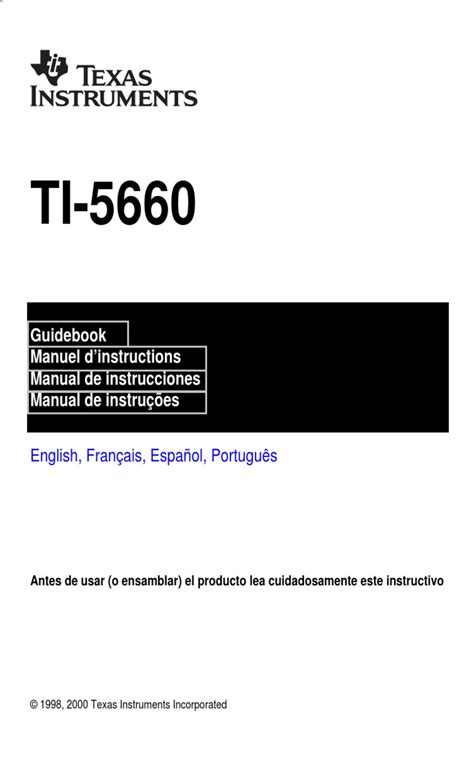 Texas Instruments Ti 5660 Manual Book Pdf Download Manualslib