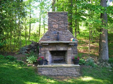 Outdoor Fireplaces Rustic Landscape Atlanta By