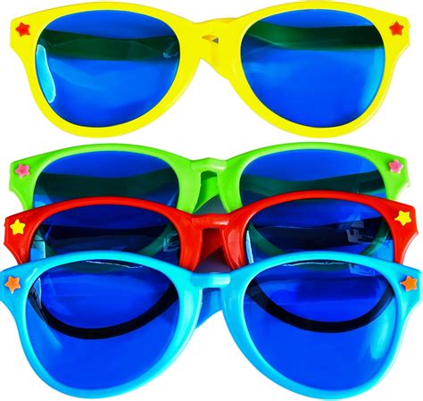 4 Pieces Jumbo Sunglasses Plastic Glasses Party Eyeglasses For Beach Fancy Dress Party Supplies