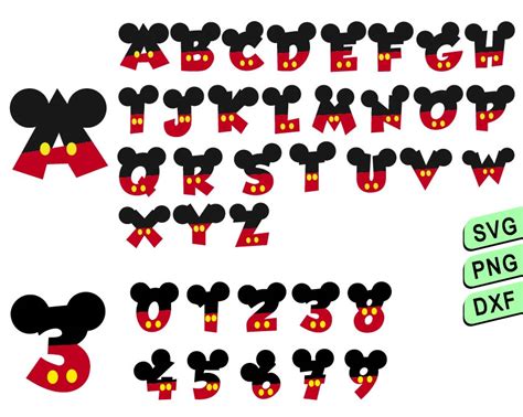 Disney Mickey Font Svg Disney Letters Svg Mickey Mouse Alp Inspire