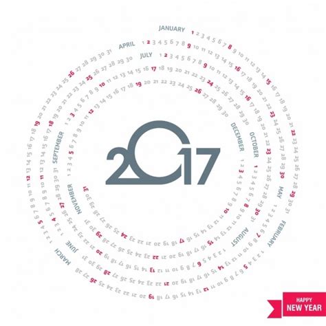 Calendario Circular Para 2017 Descargar Vectores Gratis