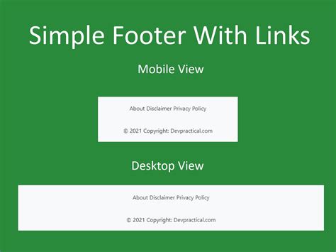 Create a Simple Footer in HTML and CSS · Dev Practical