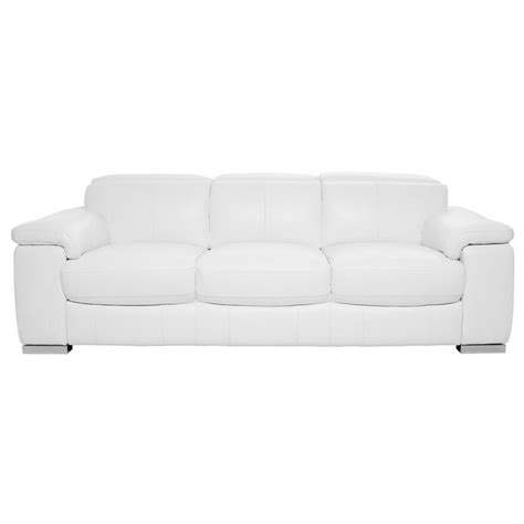 Charlie White Leather Sofa El Dorado Furniture