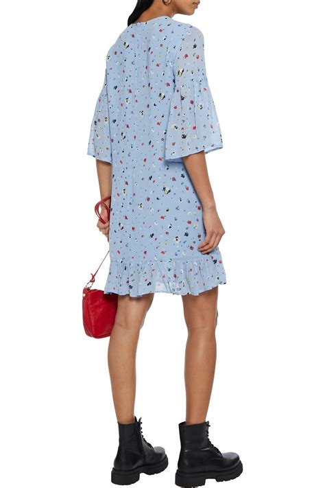 Ganni The Phoebe Ruffled Floral Print Crepe Mini Dress Sale Up To 70 Off The Outnet