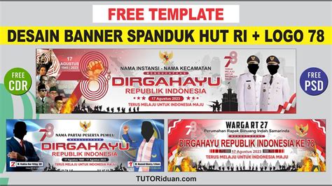 Free Desain Banner Spanduk Hut Ri Free Cdr Psd Coreldraw