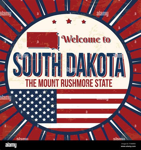 Welcome To South Dakota Vintage Grunge Poster Vector Illustration